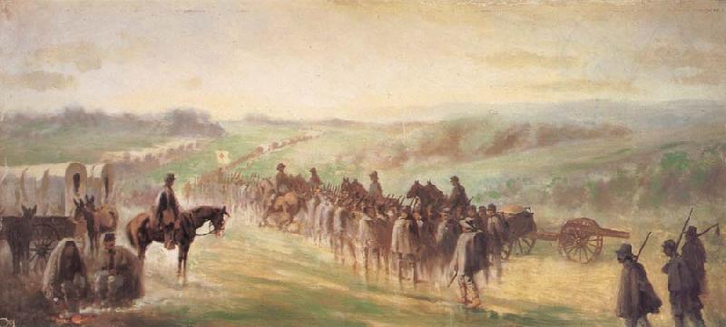 Forbes, Edwin Marching in the Rain After Gettysburg France oil painting art